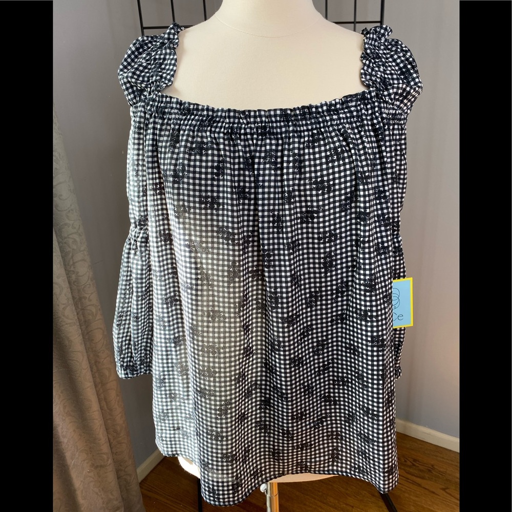 CeCe gingham top, NWT sz L